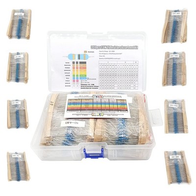 3120pcs 156 Values Metal Film Resistor Kit Minidodoca 1 Ohm-10M Ohm 1/4W 0.25 wa