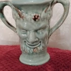 McCoy Art Pottery Vase Two Handles Blue Brown Ceramic Art Deco Abstract