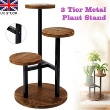 3 Tier Metal Plant Display Stand Outdoor Indoor Garden Flower Pot Shelf Rack