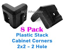 8 Pack 2 Hole Plastic Cabinet Speaker Box Amp Rack DJ Case Corner Protectors