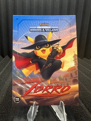 Zorro (Pikachu) #T11 Window Holo - Heros & Villains Flash Edition Pokemon
