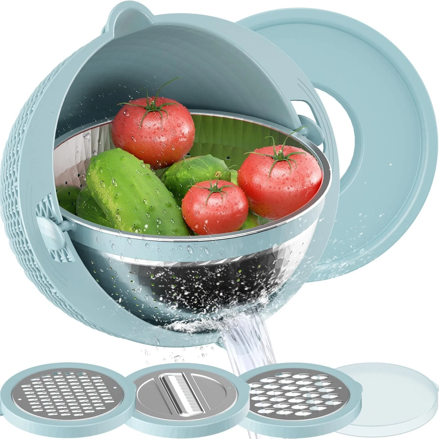 4-1 Colander with Bowl Set - Strainers for Kitchen, Food Strainers and Coland...