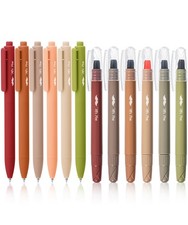 - Bible Highlighters and Pens, 12 Pack, Earthy Colors No Bleed, Aesthetic Gel Pe
