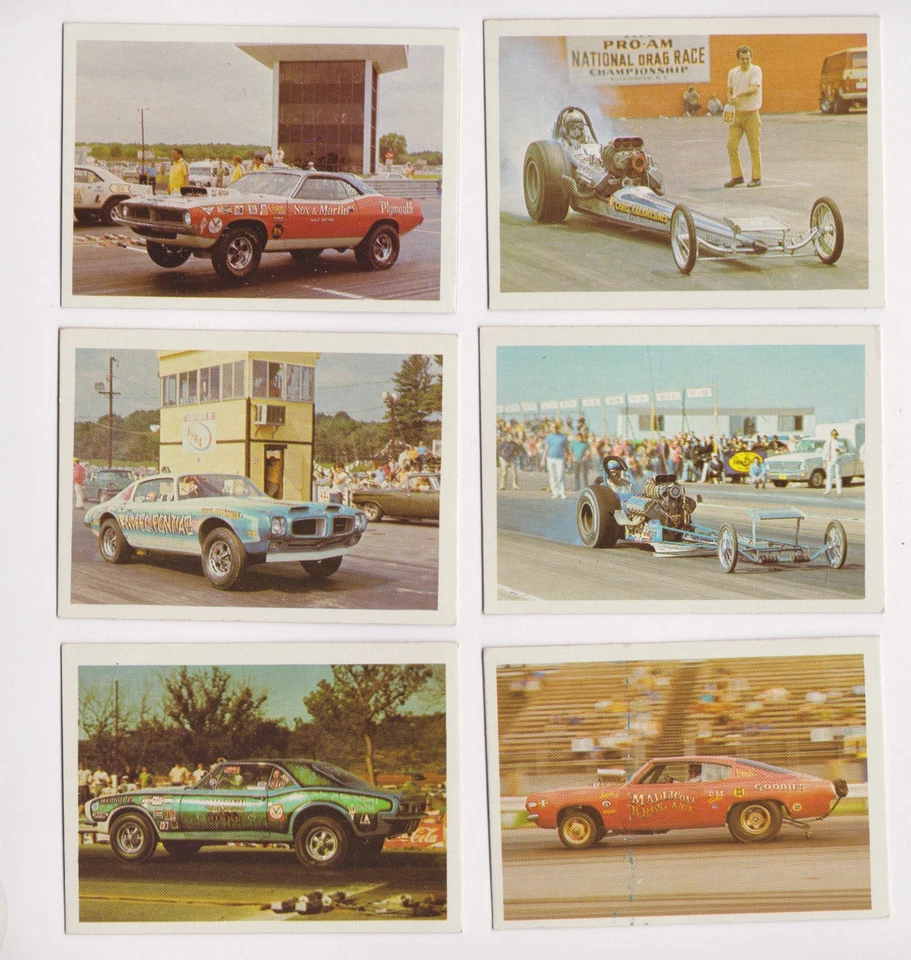Lote de 27 tarjetas coleccionables Fleer 1971 oficial AHRA Drag Champs usadas Foto 4 de 4