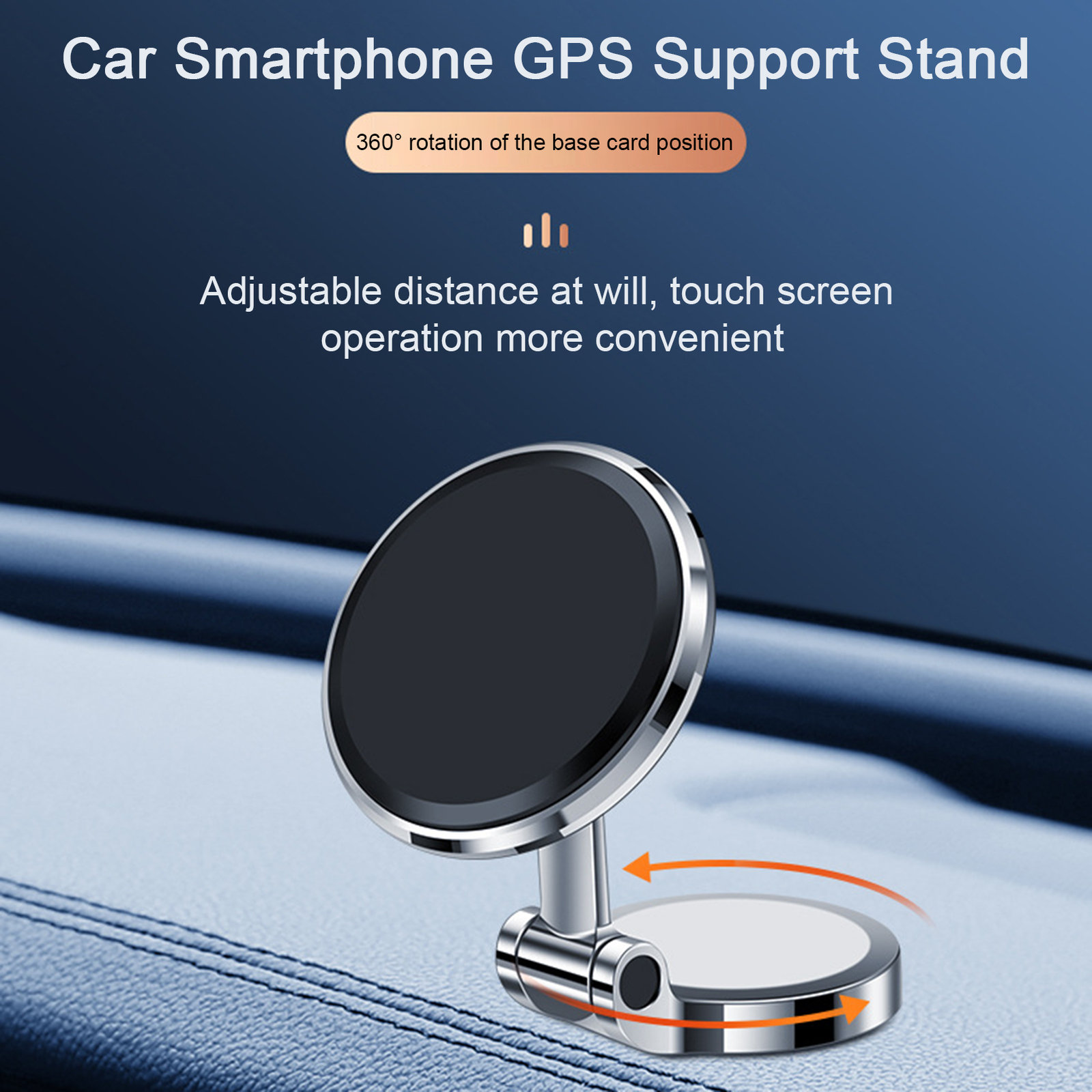 Car Phone Mount Height Adjustable Handsfree Calling Dashboard Stand Rotatable-image