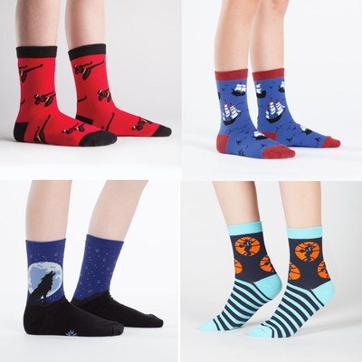 Sock It To Me E8 Junior Boy's Crew Socks Ages 7-10 JC Choose Design