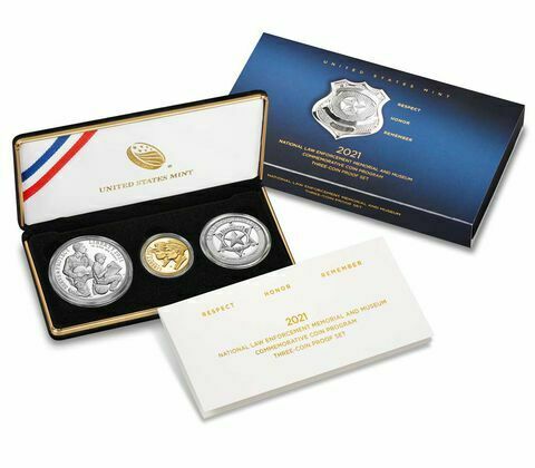 2021 National Law Enforcement Memorial and Museum Three-Coin Proof Set (21CG) - Bild 1 von 4