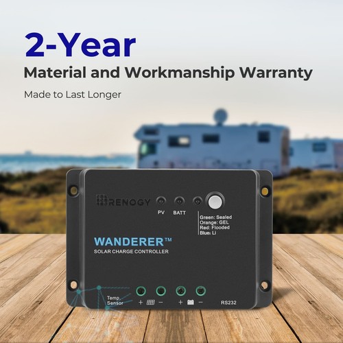 Renogy Wanderer 30Amp PWM Charge Controller 12V Solar Regulator Lithium AGM Gel - Picture 7 of 11