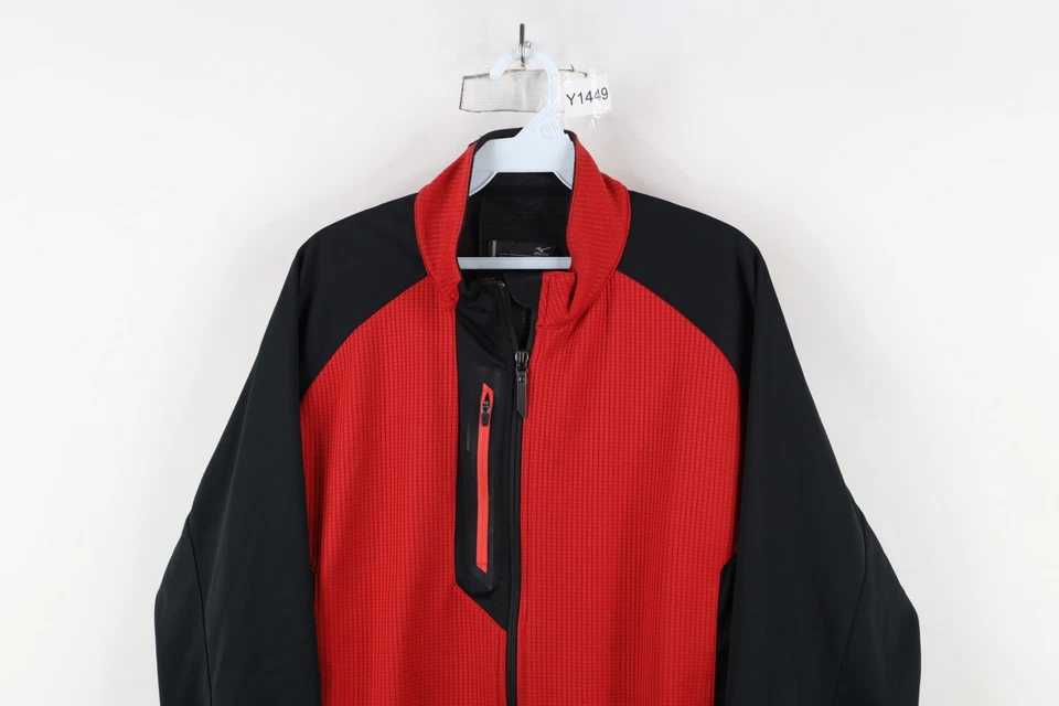 Chaqueta Mizuno Pro Collection Para Hombres Grande Respiración Térmica Warmalite Cremallera Completa Roja Foto 2 de 4