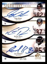 2009 UD SP Signature Trios Football #T-OBD Olsen Davis Bennett Auto /55