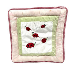 Plush Ladybug Nursery Wall Door Decor Pink Green Red White 11 inch Square
