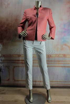 $3700 New with tags AKRIS Salmon Coral Wool Linen Wrinkle Jacket 8 38