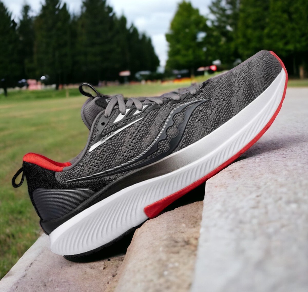 Saucony Echelon 9 Charcoal Red Running Race Shoes S20765  display picture 2