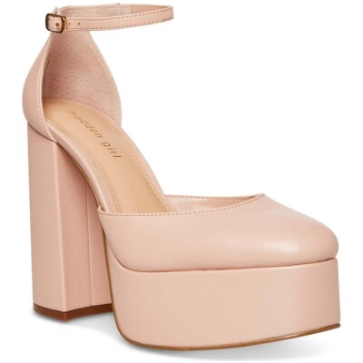 Madden Girl Women's Platform Shoes Dion Block Heel Ankle Strap