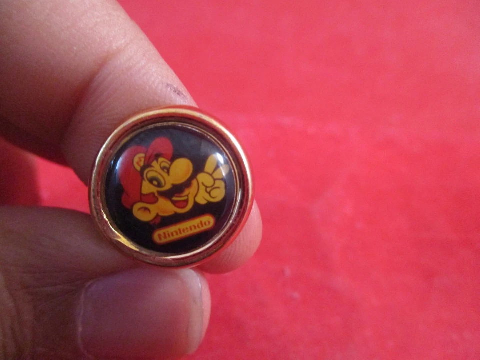 Super Mario Bros. Nintendo NES/SNES Era Mario Ring, Keychain, and Pin Set - Image 3 of 4