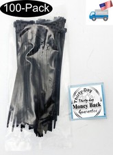 100-Pack: NEW Black 6" Tough Nylon Standard Cable/Wire Tie Wrap Zip Ties