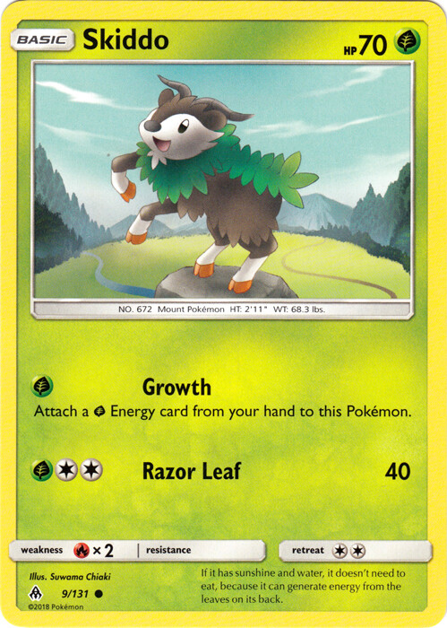 Pokemon Skiddo - 9/131 - Common NM-Mint Forbidden Light