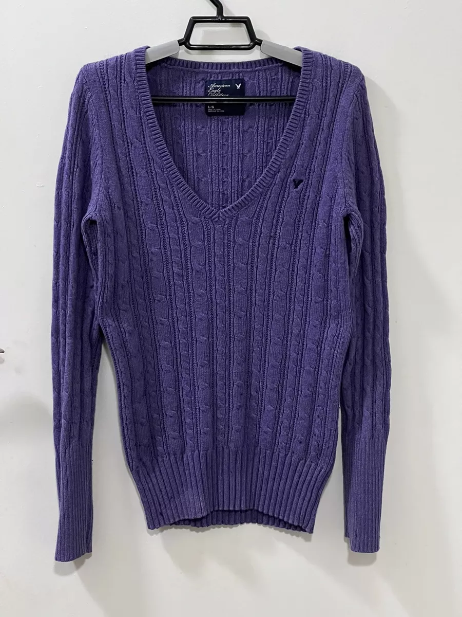 American eagle purple sweater clearance