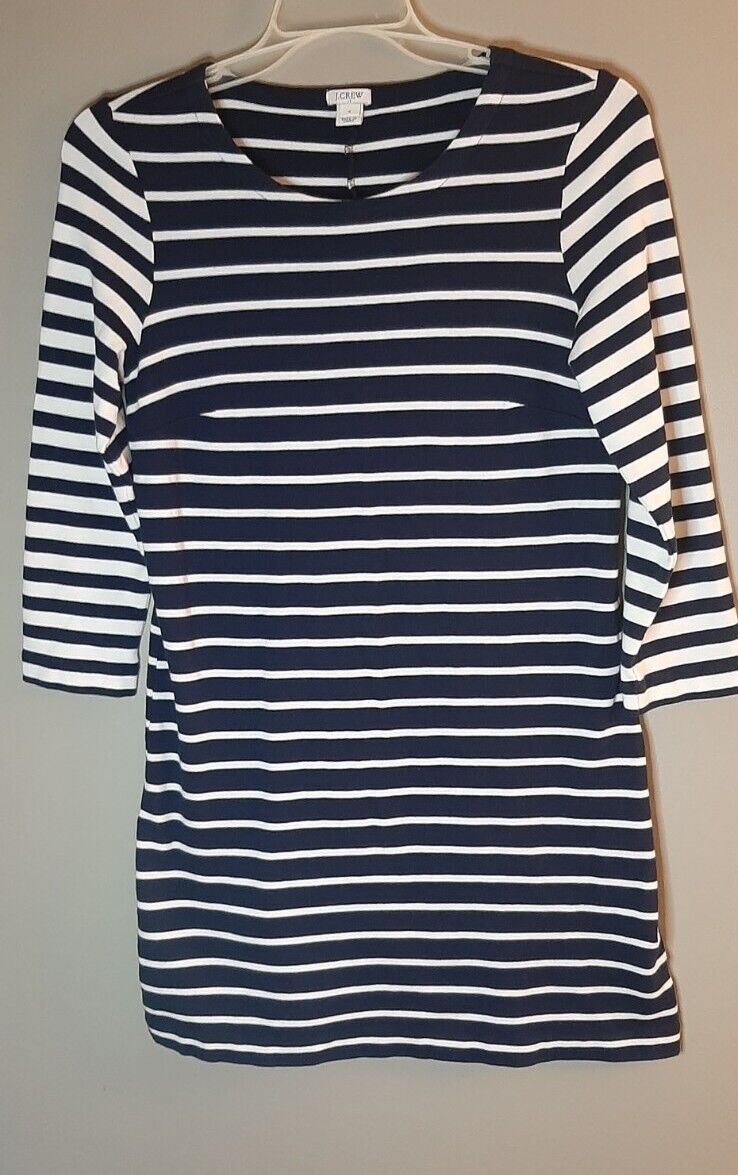 J Crew Size Small Striped Long Sleeve Dress 3/4 S… - image 1