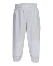 Martin Sports YOUTH Elastic Waist Little League Baseball Pants, WHITE