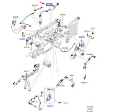 Tubo sistema raffreddamento LAND ROVER RANGE ROVER VELAR L560 LR161837 NUOVO ORIGINALE