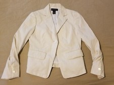Womens Brooks Brothers Seersucker Jacket Blazer 2 Khaki Cotton