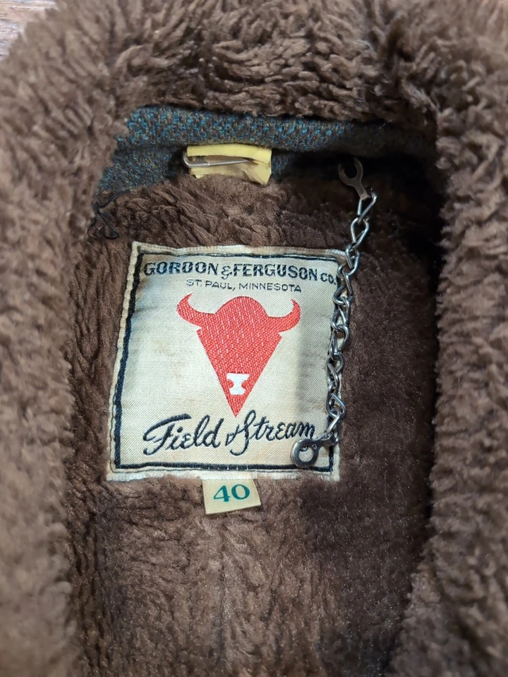 VTG Field and Stream Men's Mackinaw Sherpa Lined Wool Jacket Overcoat 40 - Image 4 of 4