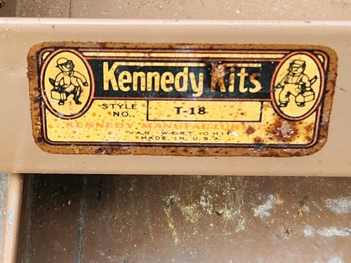 Fishing Tackle Toolbox Kennedy Kits T-18 Vintage 18x8x7 Two Trays 10 Lbs USA Vtg - Picture 2 of 24