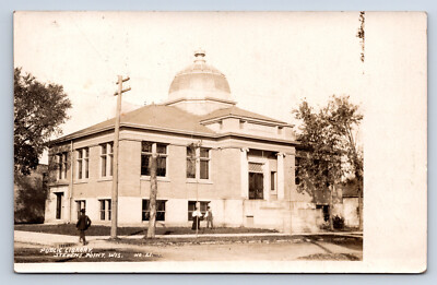 Vintage RPPC Stevens Point WI Public Library to Reedsburg WI 1909 P18 ...