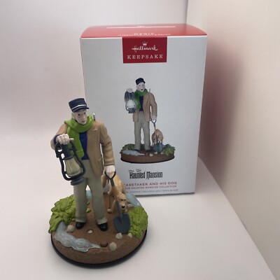 2024 Hallmark Ornament CARETAKER AND HIS DOG Disney HAUNTED MANSION Light Sound