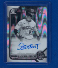 Sterlin Thompson 2022 Bowman Chrome Black & White Ray Wave Refractor MLB Rookie