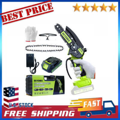 Mini Chainsaw, 6 Inch Hand Saw with Electric Chainsaw Function, Cordless Hand Sa