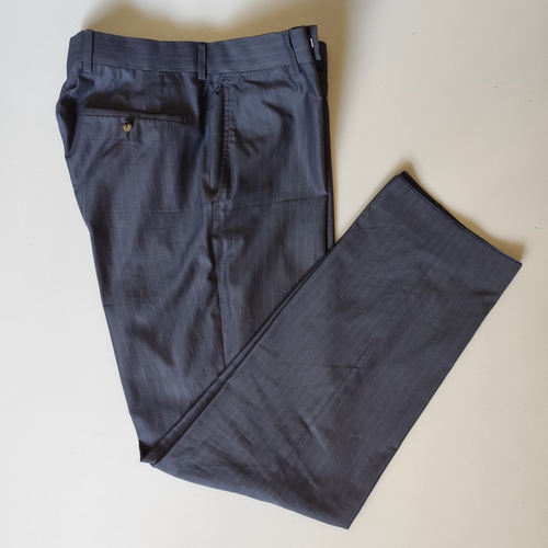 HUGO BOSS 2PC Suit Striped Cotton 42R Jacket 32 x 32 Slim Front Flat Pant Modern - Picture 5 of 24