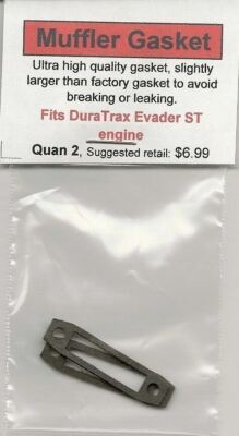 DuraTrax Evader ST Exhaust/Muffler Gasket 2 Pack NIP