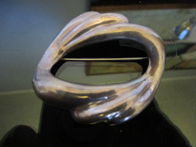Vintage Mid Century Modern Sterling Silver Taxco Mexico Modernist Brooch Pin