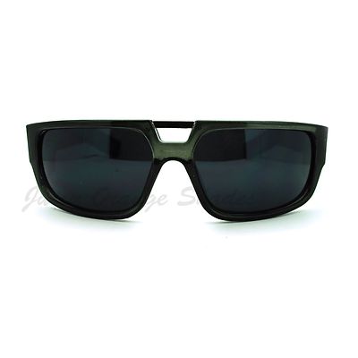 Men's Designer Fashion Sunglasses Flat Top Rectangular Cross