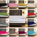 Luxury Silk Satin 40CM Deep Fitted Sheet Set Single Double King Size Soft Touch