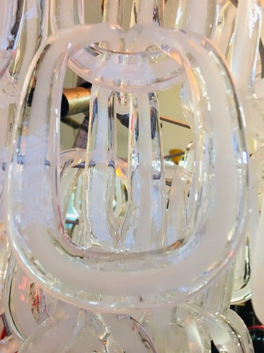 GRANDE LAMPADA 60s A GANCI VETRO MURANO VISTOSI ITALIAN DESIGN CHANDELLIER - 第 1/12 張圖片