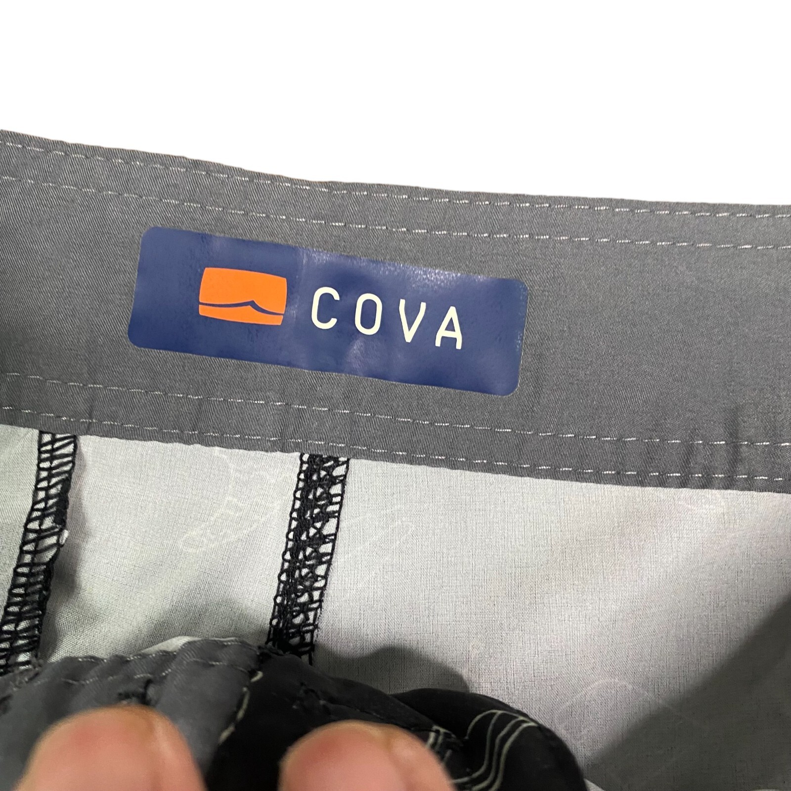 COVA Men's Board Shorts Size 33 Fishing Print Tackle Shark Fin Black eBay