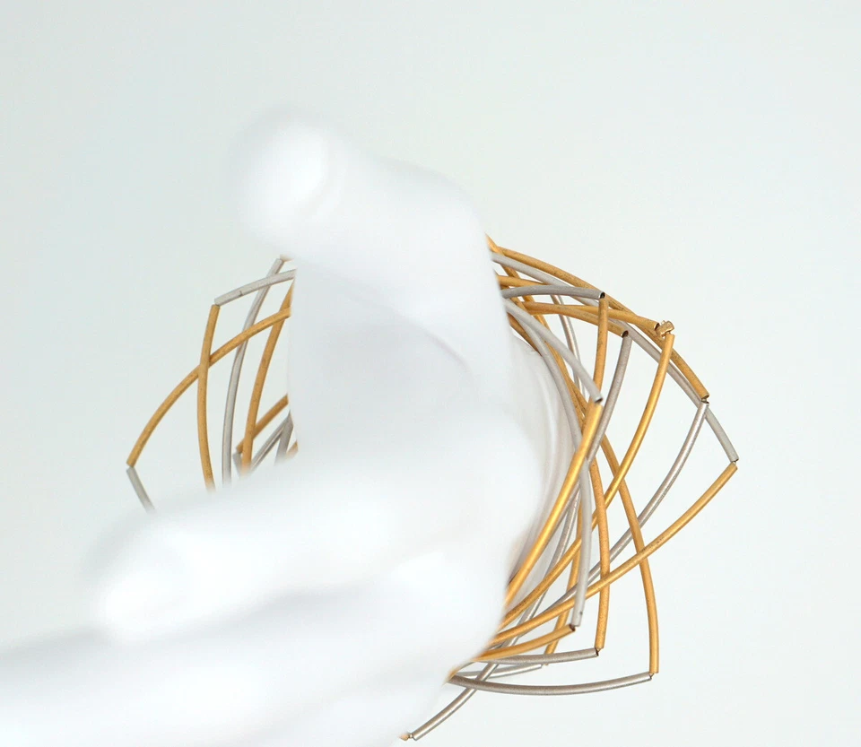 Armband / Halskette modern Bicolor vergoldet versilbert Armreif von Petra Meiren - Bild 3 von 4