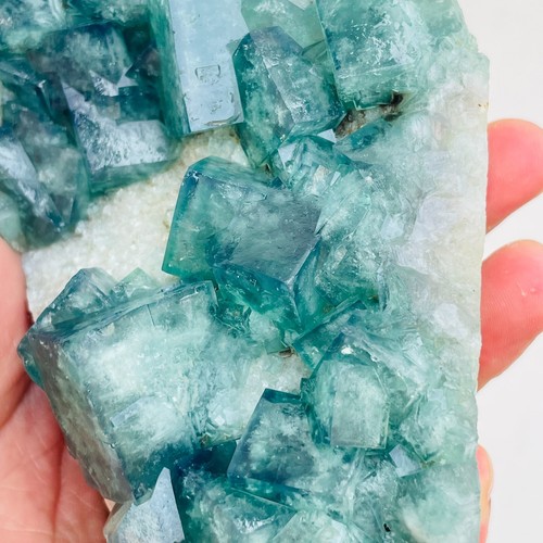 703g Natural Green Cube Fluorite Quartz Crystal Cluster Mineral Specimen Healing - Picture 11 of 11