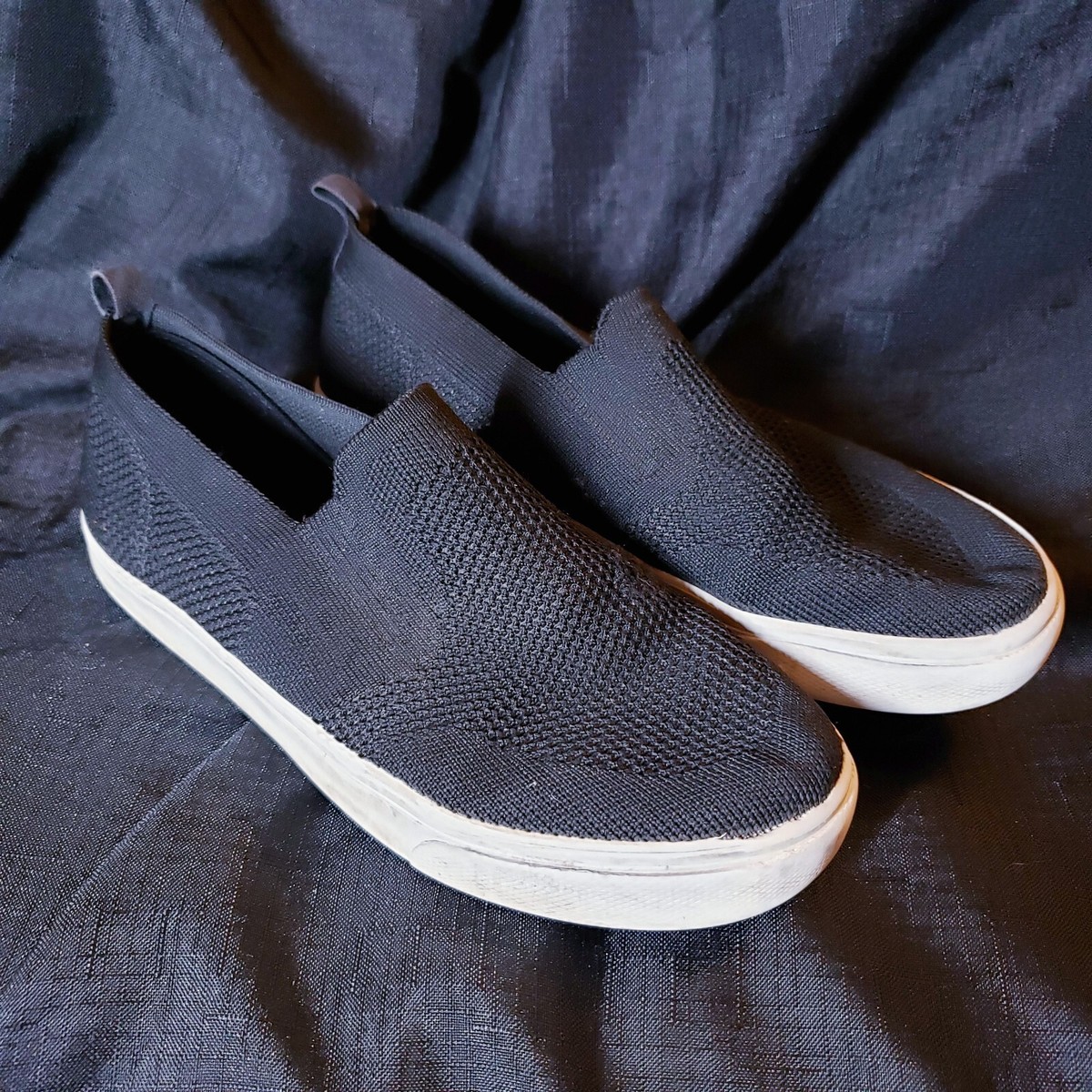 Old Navy 1994 Youth Size Black Jack Canvas Knit Slip On Sneaker