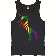 Vivid Rainbow-Stripe Rearing Tank Top LGBTQ Queer Gay Pride Men's Top