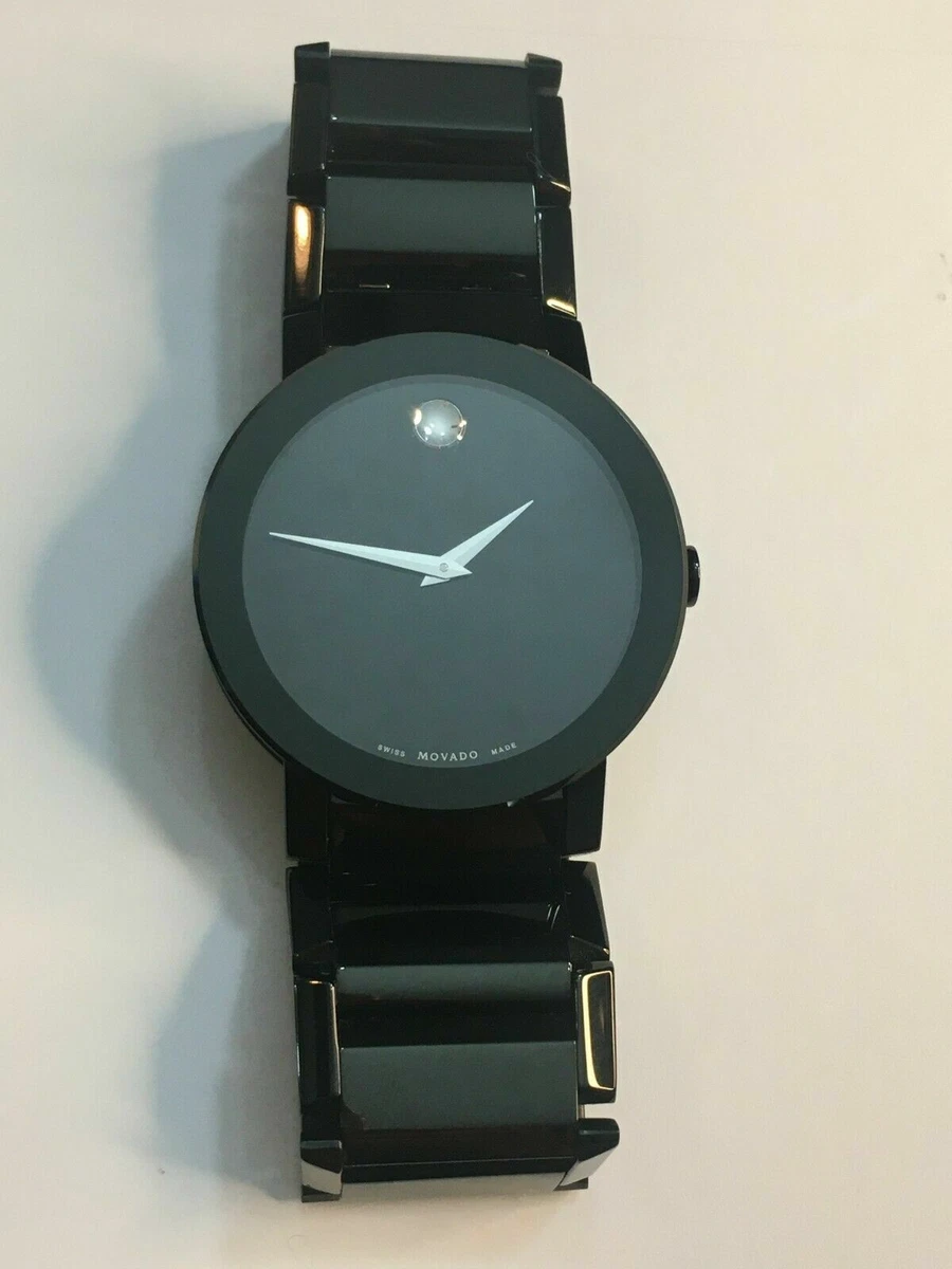1995 MOVADO Sapphire Black Dial Men s Watch 0607179 eBay
