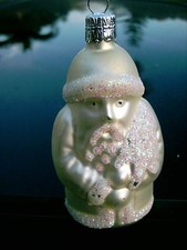 SANTA CLAUS ORNAMENT DELICATE AND WELL MADE. SEE PHOTOS 3.25" SET OF TWO 2