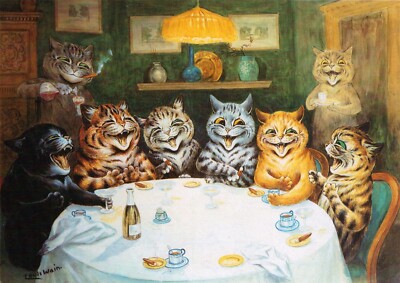 After Dinner : Louis Wain : Archival Quality Art Print