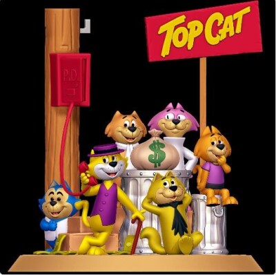 UNPAINTED Top Cat Character Diorama 3d Printed Model Kit