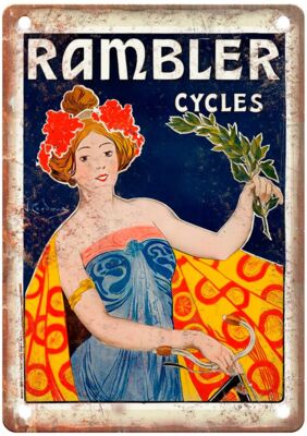 CARDONAS, Juan Rambler Cycles, 1901 Vintage Liquor Poster Reproduction Sign E696