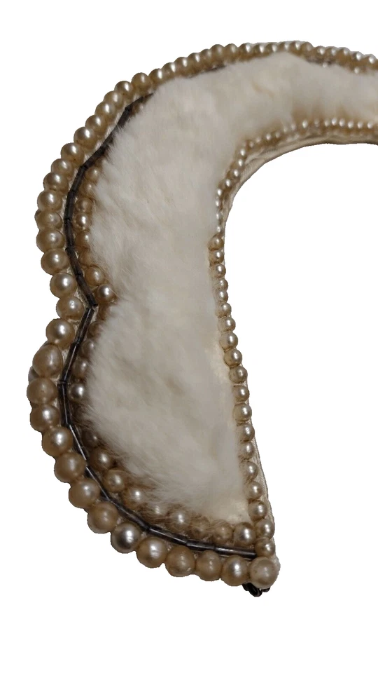 Collar de conejo de perlas vintage de los años 50 noche ARTESANÍA VERDADERAMENTE REAL HECHO EN JAPÓN Foto 2 de 4