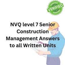 NVQ level 7 Senior Construction Management Answers Guide New verified assessed